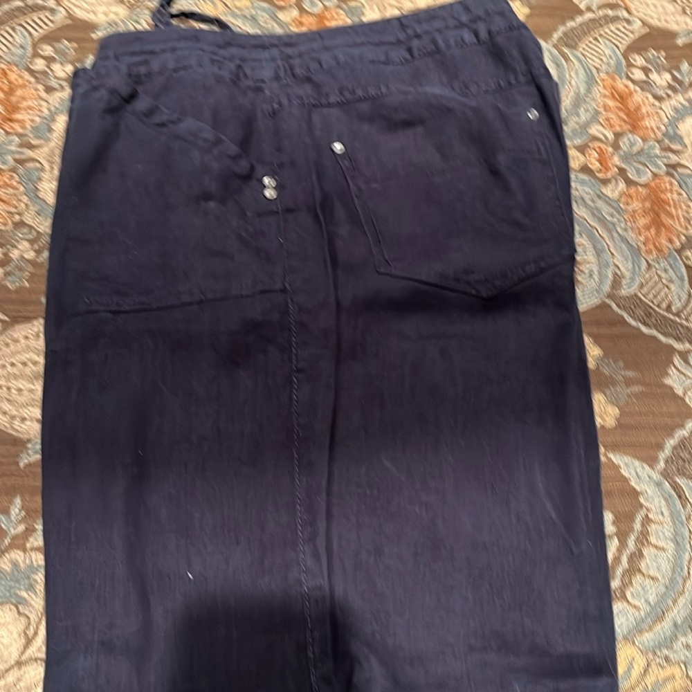 Inc blue linen beach pant